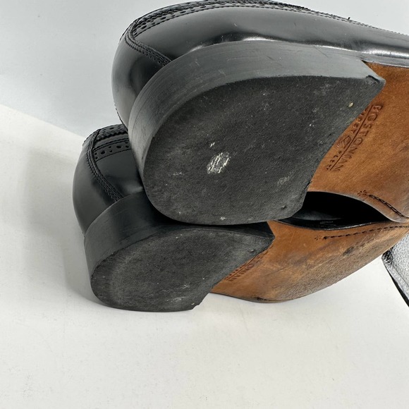 Bostonian Classics Oxford Black Leather Wingtip Brogue Lace Up Shoes Size 10M - Picture 12 of 13